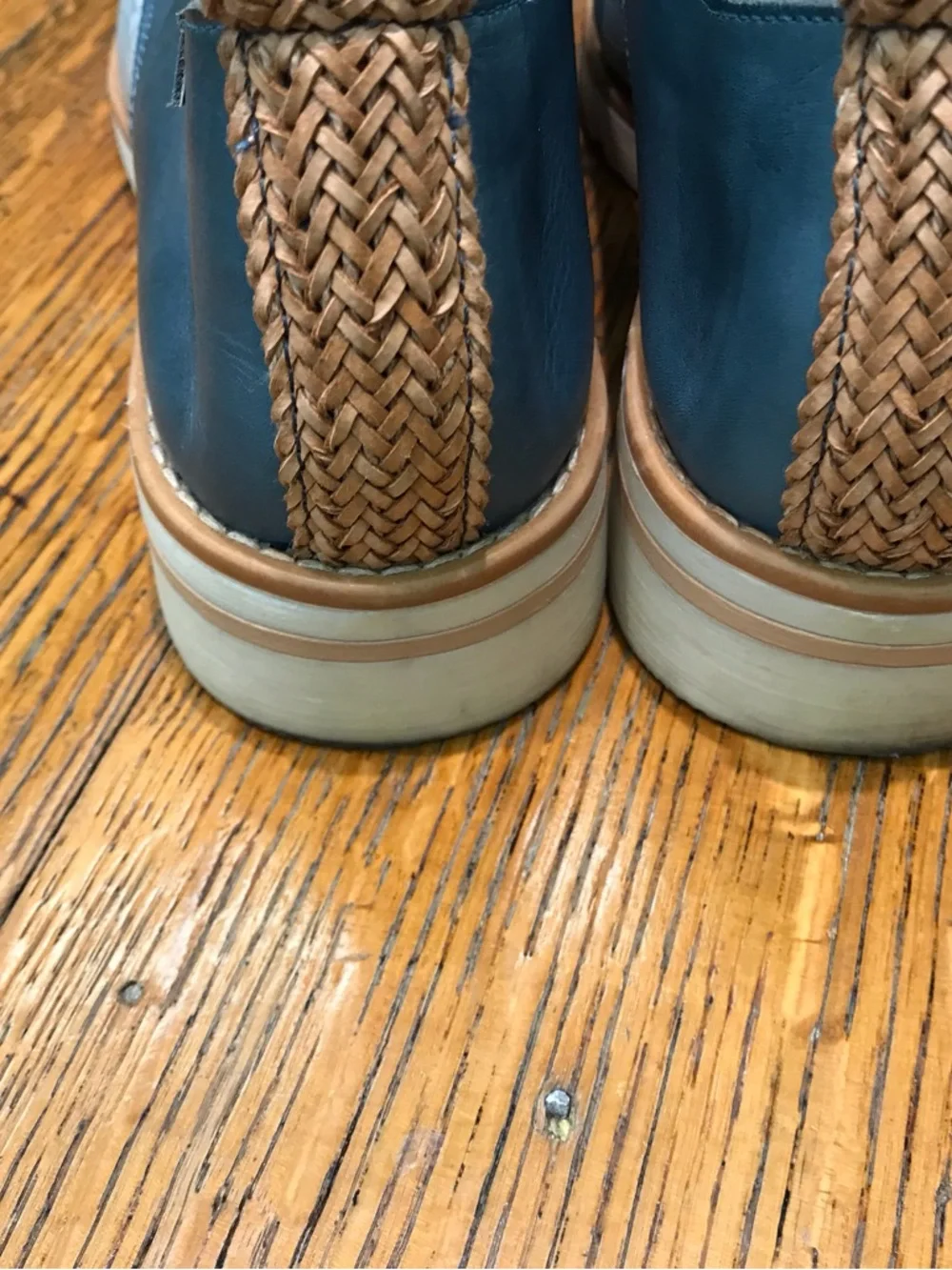 PIKOLINOS Two-Tone Blue Perforated Leather Lace-Up Oxfords - Picture 4 of 5